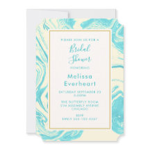 Fancy marmerontwerp in Turquoise en Cream Bridal