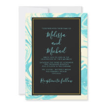 Fancy marmerontwerp in Turquoise en Cream Wedding