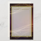 Fancy maroon achtergrond met Wispy Gold-accessoire Briefpapier (Voorkant / Achterkant)