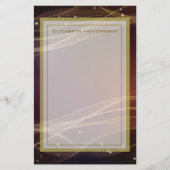 Fancy maroon achtergrond met Wispy Gold-accessoire Briefpapier (Voorkant)