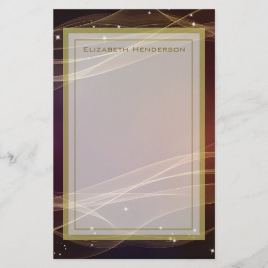 Fancy maroon achtergrond met Wispy Gold-accessoire Briefpapier (Voorkant)