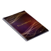 Fancy maroon achtergrond met Wispy Gold-accessoire Notitieboek (Rechterzijde)