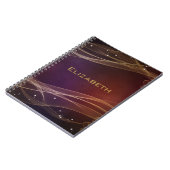 Fancy maroon achtergrond met Wispy Gold-accessoire Notitieboek (Linkerzijde)