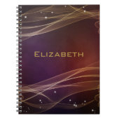 Fancy maroon achtergrond met Wispy Gold-accessoire Notitieboek (Voorkant)