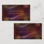 Fancy maroon achtergrond met Wispy Gold-accessoire Visitekaartje (Voorkant / Achterkant)