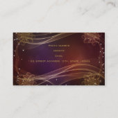 Fancy maroon achtergrond met Wispy Gold-accessoire Visitekaartje (Achterkant)
