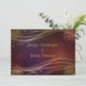 Fancy Maroon Design met gouden accenten bruiloft Kaart (Staand voorkant)