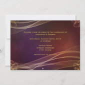 Fancy Maroon Design met gouden accenten bruiloft Kaart (Achterkant)
