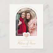 Fancy Matron van het Honor Pink Heart Foto Voorste Briefkaart (Voorkant)