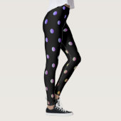Fancy Mauve Beige en Black Retro Polka Dot Leggings (Rechts)