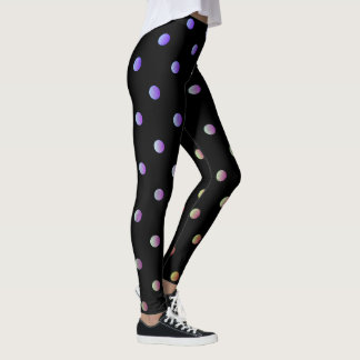 Fancy Mauve Beige en Black Retro Polka Dot Leggings