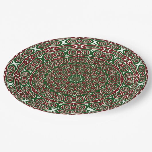 Fancy  Maximalist Groovy Christmas Mandala Papieren Bordje (Gekanteld)