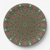 Fancy  Maximalist Groovy Christmas Mandala Papieren Bordje (Voorkant)