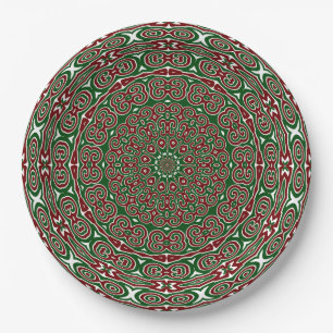 Fancy Maximalist Groovy Christmas Mandala Papieren Bordje