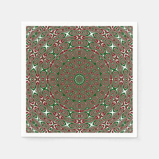 Fancy  Maximalist Groovy Christmas Mandala Servet (Voorkant)