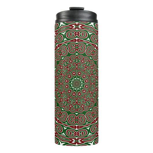 Fancy  Maximalist Groovy Christmas Mandala Thermosbeker (Voorkant)