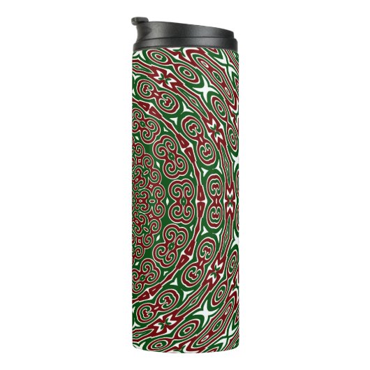 Fancy  Maximalist Groovy Christmas Mandala Thermosbeker (Geroteerd rechts)