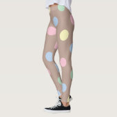 Fancy meerkleurige en bruine Retro Polka Dot Leggings (Links)