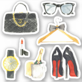 Fancy Meisjesachtige Tas Hoge Hakken Lippenstift P Sticker