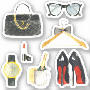 Fancy Meisjesachtige Tas Hoge Hakken Lippenstift P Sticker