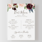 Fancy menu Bindbalk klassieke bloemen Poster
