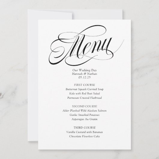 Fancy Menu Bruiloft (Voorkant)