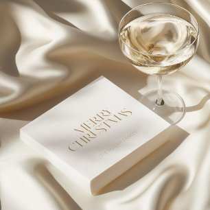 Fancy Merry Christmas Retro Typografie Folie Servetten