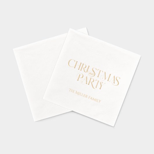 Fancy Merry Christmas Retro Typografie Folie Servetten (Achterkant)