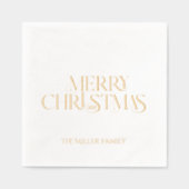Fancy Merry Christmas Retro Typografie Folie Servetten (Voorkant)