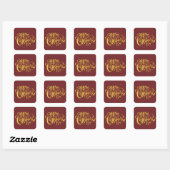 Fancy Merry Christmas Vierkante Sticker (Vel)