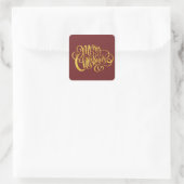 Fancy Merry Christmas Vierkante Sticker (Tas)