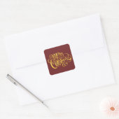 Fancy Merry Christmas Vierkante Sticker (Envelop)