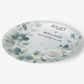 Fancy metaalglam glanzend high-end zilveren bruilo papieren bordje (Gekanteld)