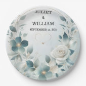 Fancy metaalglam glanzend high-end zilveren bruilo papieren bordje (Voorkant)