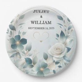 Fancy metaalglam glanzend high-end zilveren bruilo papieren bordje