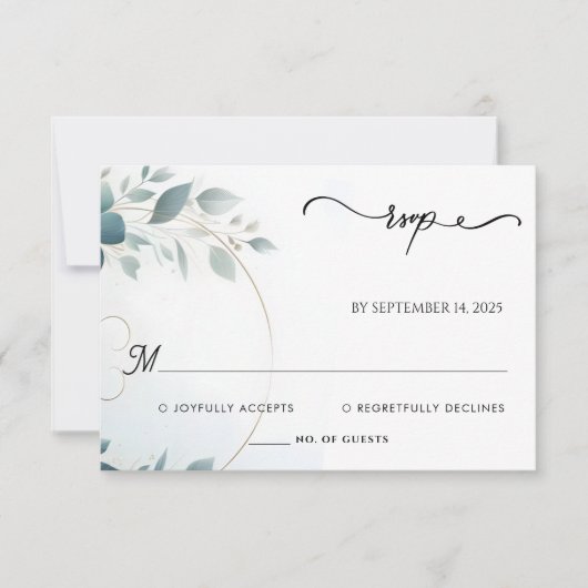 Fancy metaalglam glanzend high-end zilveren bruilo RSVP kaartje (Voorkant)