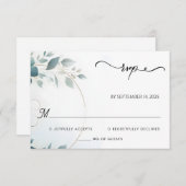 Fancy metaalglam glanzend high-end zilveren bruilo RSVP kaartje (Voorkant / Achterkant)