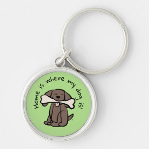 Fancy Metal Brown Dog Sleutelhanger