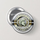 Fancy metallische Spartan Logo #1 Ronde Button 5,7 Cm (Voorkant /achterkant)