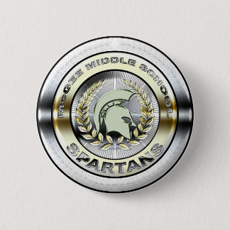Fancy metallische Spartan Logo #1 Ronde Button 5,7 Cm