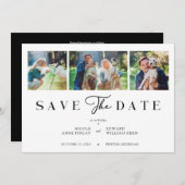 Fancy Minimalist Collage 3 Photos Couple Wedding (Voorkant / Achterkant)