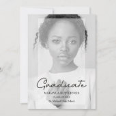 Fancy minimalistisch zwart-witfotoAfstuderen Kaart (Voorkant)