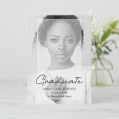 Fancy minimalistisch zwart-witfotoAfstuderen Kaart (Staand voorkant)