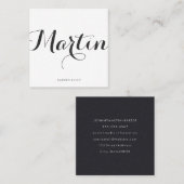 Fancy minimalistische Faux Leather Print Vierkante Visitekaartje (Voorkant / Achterkant)