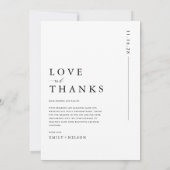 Fancy minimalistische foto bruiloft bedankkaart (Achterkant)