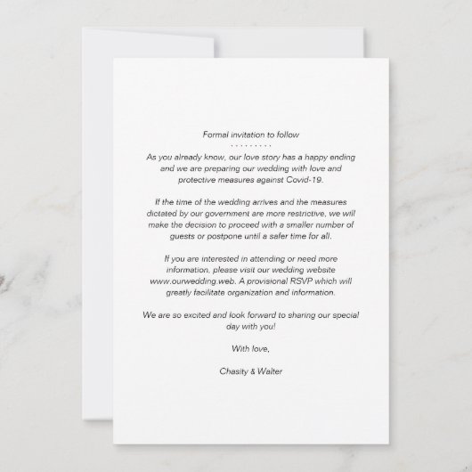 Fancy Modern Collage 3 Photos Wedding Couple Save The Date (Achterkant)