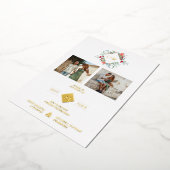 Fancy Modern Initials Botanical Anagram 2 Photos Folie Uitnodiging (Gedraaid)