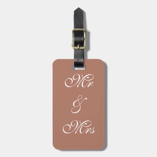 Fancy Modern Mijnheer & Mevrouw Bagagelabel (Voorkant verticaal)