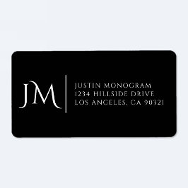 Fancy modern zwart-wit retouradreslabel etiket