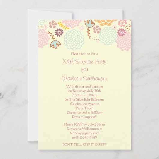 Fancy moderne bloemen ter vervanging van de vrouw  kaart (Achterkant)